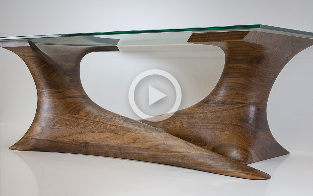 Walnut Sculpted Coffee Table Build Video by Furniture ...